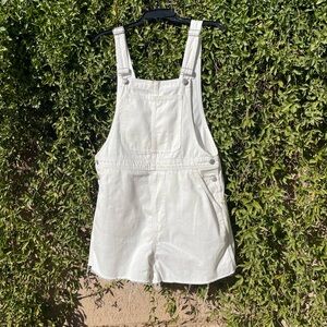Madewell Adirondack Short Overalls in Tile White